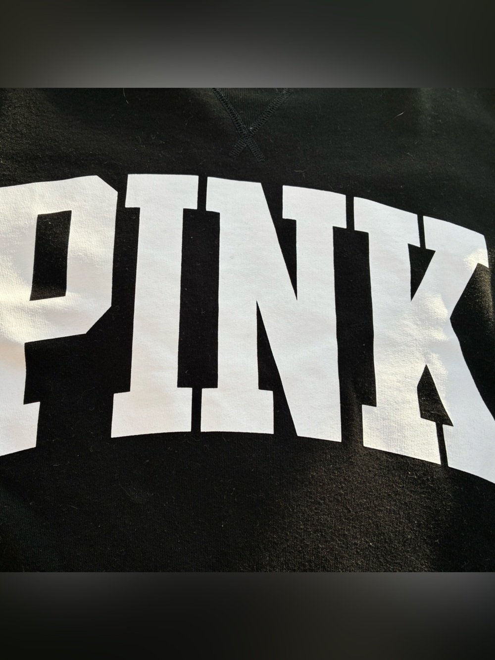 PINK Victoria's Secret Black Crew Sweatshirt with White Logo & PINK Active Leg S - Picture 8 of 13
